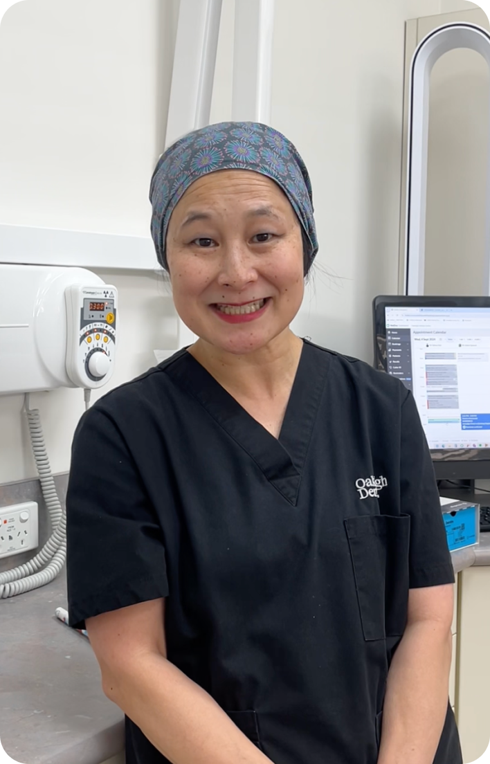 Dr Selina Soh in scrubs at the Oakleigh Dental practice